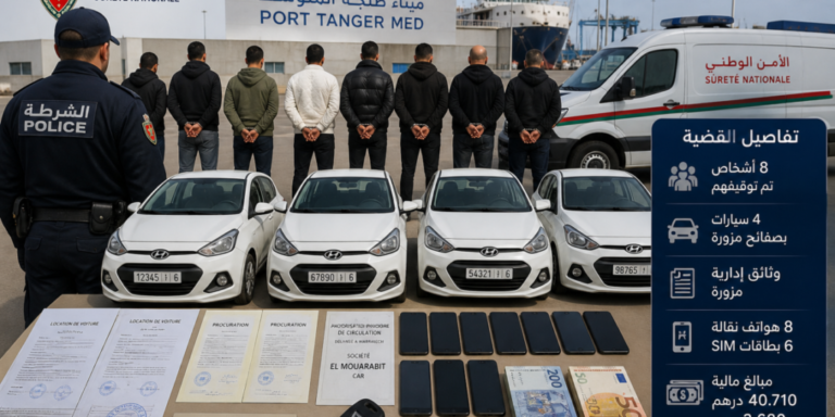 تفكيك شبكة لتهريب السيارات من طنجة إلى إسبانيا وتوقيف 8 أشخاص وحجز مركبات ووثائق مزورة Img 0545